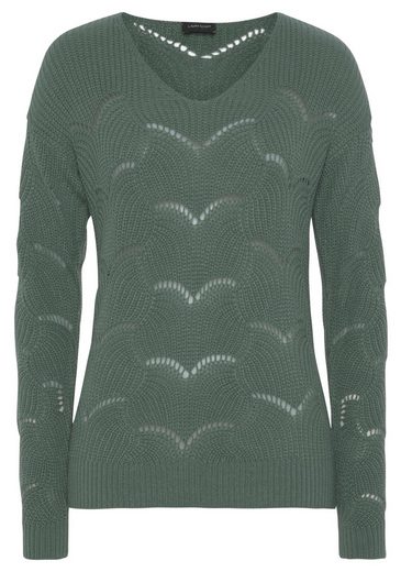 LAURA SCOTT V-Ausschnitt-Pullover mit modischem Strickmuster - NEUE FARBEN mehr Blitzangebot