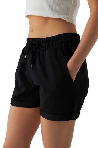 SMITH & SOLO Sweatshorts Kurze Hose Damen Shorts (1-tlg) Lycra, Baumwolle, umschlagene Beinsaum mehr Saisonale Angebote