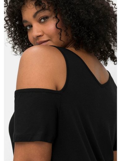 SHEEGO T-Shirt Große Größen mit V-Ausschnitt, im schulterfreien Look mehr Letzter Tag
