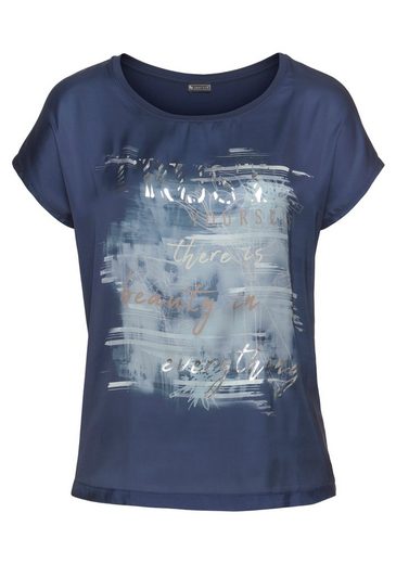LAURA SCOTT Shirtbluse aus Satin mit dezentem Aufdruck mehr 50% Rabatt mit kostenlosem Versand