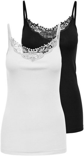 ONLY Spitzentop ONLKIRA LACE SINGLET 2PACK NOOS 2er-Pack mehr Fabrikverkauf