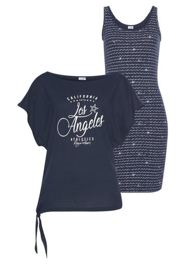 KANGAROOS Jerseykleid (2-tlg) im Set mit oversize Shirt zum Knoten mehr Muttertagsangebot