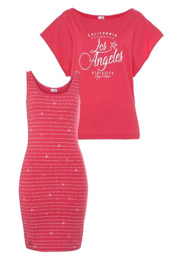KANGAROOS Jerseykleid (2-tlg) im Set mit oversize Shirt zum Knoten mehr Muttertagsangebot