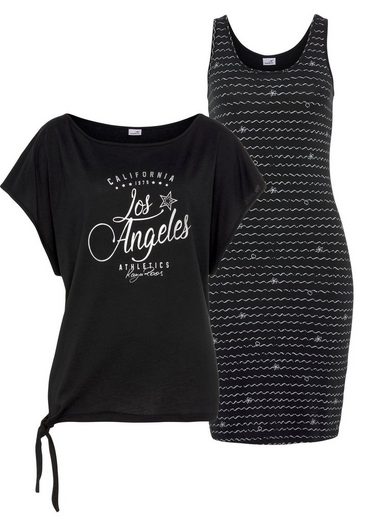 KANGAROOS Jerseykleid (2-tlg) im Set mit oversize Shirt zum Knoten mehr Muttertagsangebot