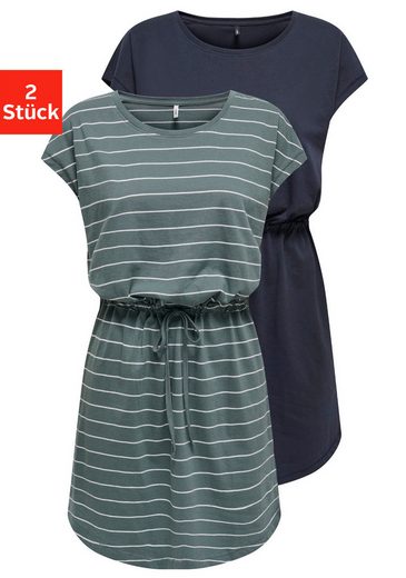 ONLY Shirtkleid ONLMAY LIFE S/S DRESS 2 PACK CS JRS (2er-Pack) flexibel taillierbar für individuelle Passform mehr Große Rabatte