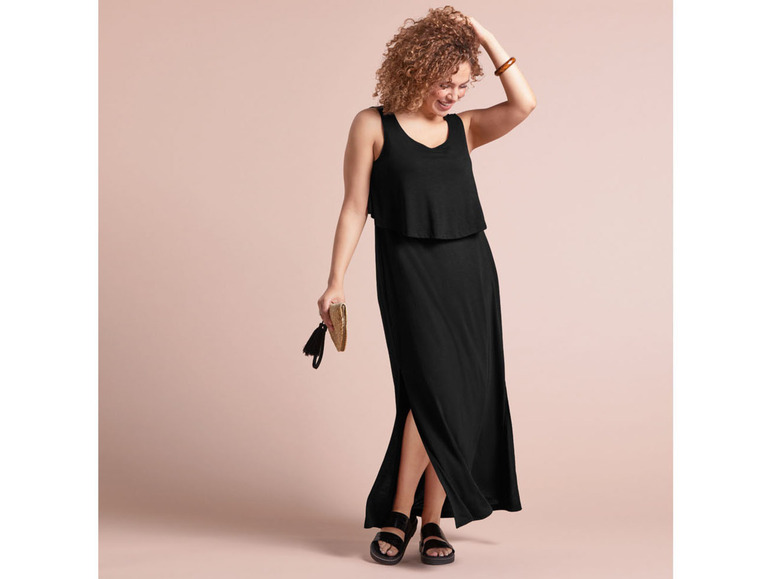 esmara® Damen Maxikleid mit langen Seitenschlitzen 50% Rabatt mit kostenlosem Versand