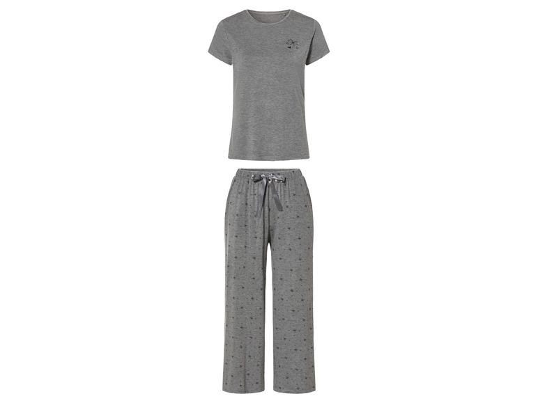 esmara® Damen Pyjama in moderner 7/8-Culotte-Passform Weihnachtsangebot