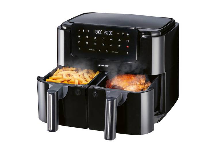 SILVERCREST® KITCHEN TOOLS Doppelzonen Heißtluftfritteuse »A1 SHLFDD 2400«, 2200–2600 W Tiefpreis