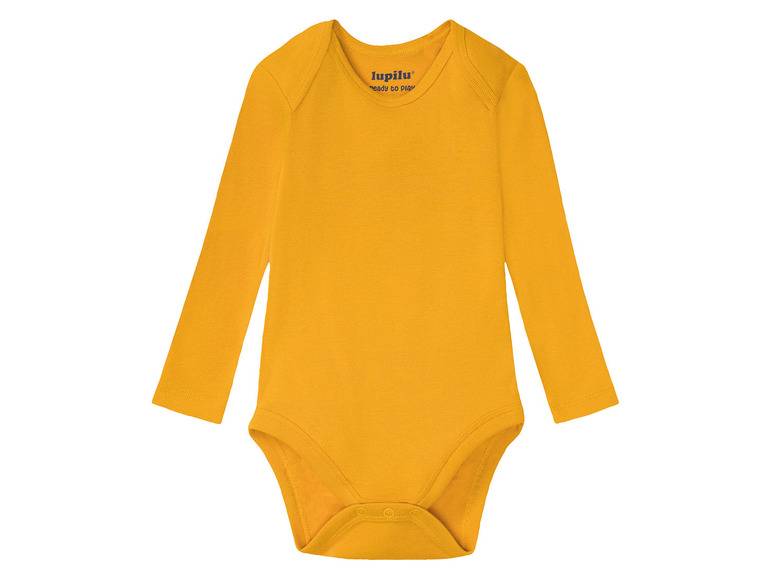 lupilu® Baby Bodies, langarm, 5 Stück, aus reiner Bio-Baumwolle zollfrei
