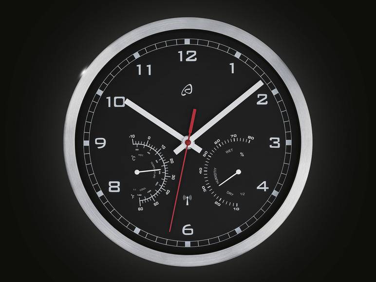 AURIOL® Funkwanduhr, mit Thermometer und Hygrometer Flash Sale