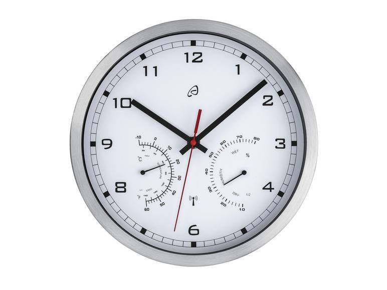 AURIOL® Funkwanduhr, mit Thermometer und Hygrometer Flash Sale