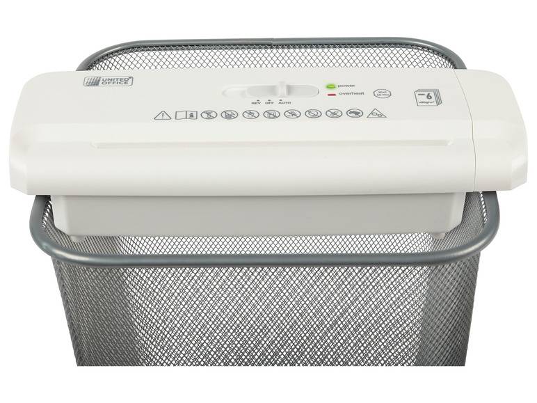 UNITED OFFICE® Aktenvernichter-Papierkorbaufsatz, 6 Blatt A4, mit ausziehbarem Teleskoparm Saisonale Angebote