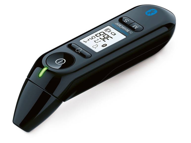 SILVERCREST® PERSONAL CARE Multifunktionsthermometer SFT 81, mit App Günstiger Verkauf
