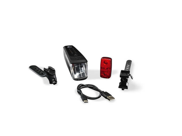 CRIVIT LED-Fahrradleuchten-Set mit Notbremsfunktion Speichern exportieren