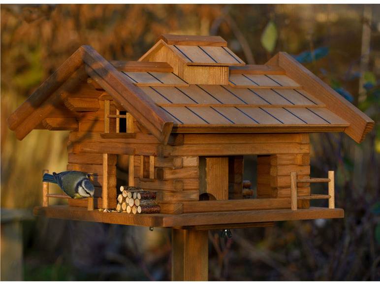 dobar Vogelfutterhaus »Tirol«, inkl. Standfuß, H 117 cm, aus Holz Kostenloser Versand