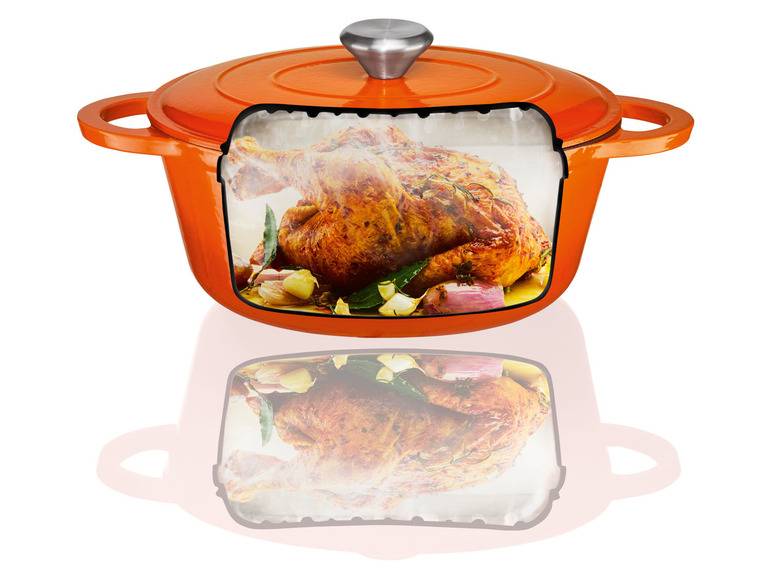 ERNESTO® Gusseisen-Bräter, oval Ø 25 cm Rabatt