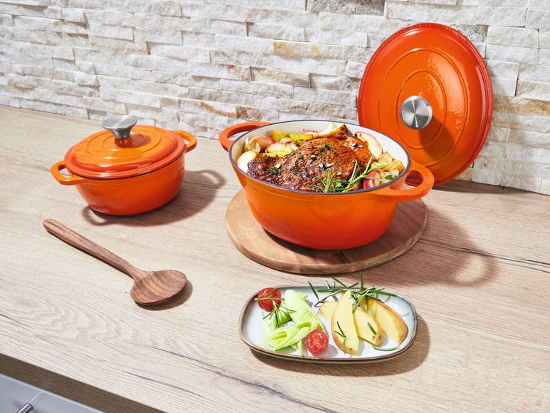 ERNESTO® Gusseisen-Bräter, oval Ø 25 cm Rabatt