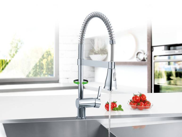 LIVARNO home Spültischarmatur, mit Spiralfeder / Gummischlauch Exklusivangebot