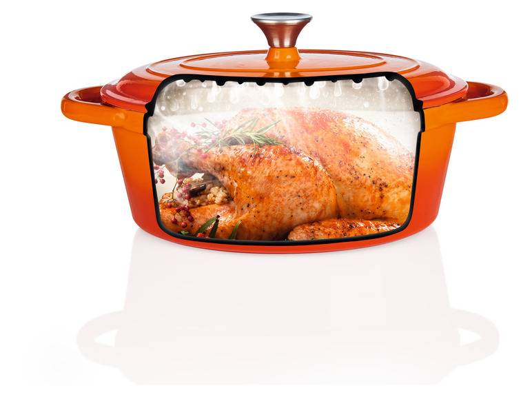ERNESTO® Gusseisen-Bräter, Oval Ø 29 cm Lagerräumung