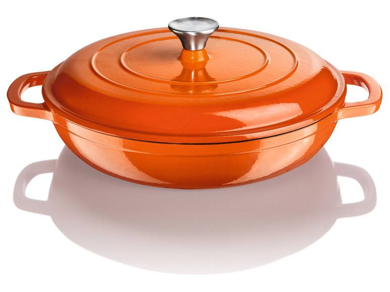 ERNESTO® Gusseisen-Servierpfanne, Ø 30 cm, mit Drop-System Räumungsverkauf