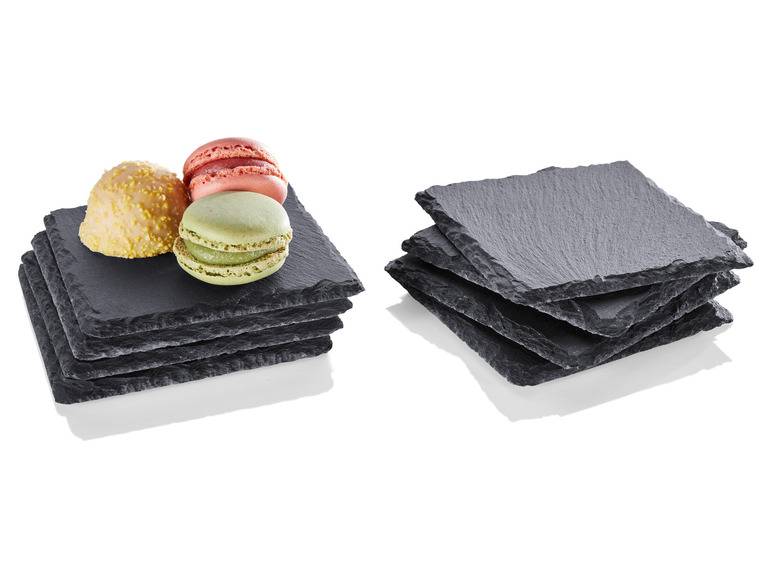 LIVARNO home Schiefer-Servierplatten / Schiefer-Untersetzer, mit Antirutsch-Füßen Zeitbegrenzte Promotion