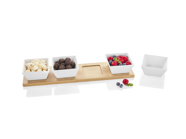 ERNESTO® Dipschalen-Set, mit praktischem Bambus-Serviertablett Valentinstagsangebot