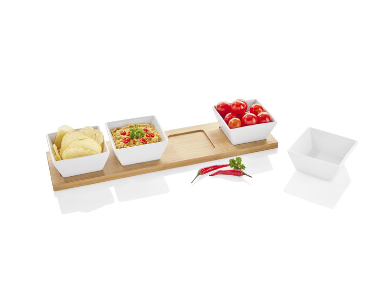 ERNESTO® Dipschalen-Set, mit praktischem Bambus-Serviertablett Valentinstagsangebot