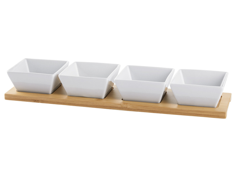 ERNESTO® Dipschalen-Set, mit praktischem Bambus-Serviertablett Valentinstagsangebot
