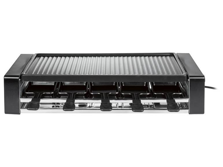 SILVERCREST® KITCHEN TOOLS Raclette-Grill, 1500 Watt, für 10 Personen Auslauf