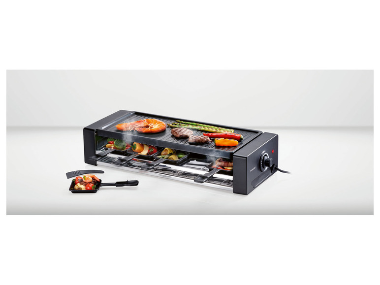 SILVERCREST® KITCHEN TOOLS Raclette-Grill, 1500 Watt, für 10 Personen Auslauf