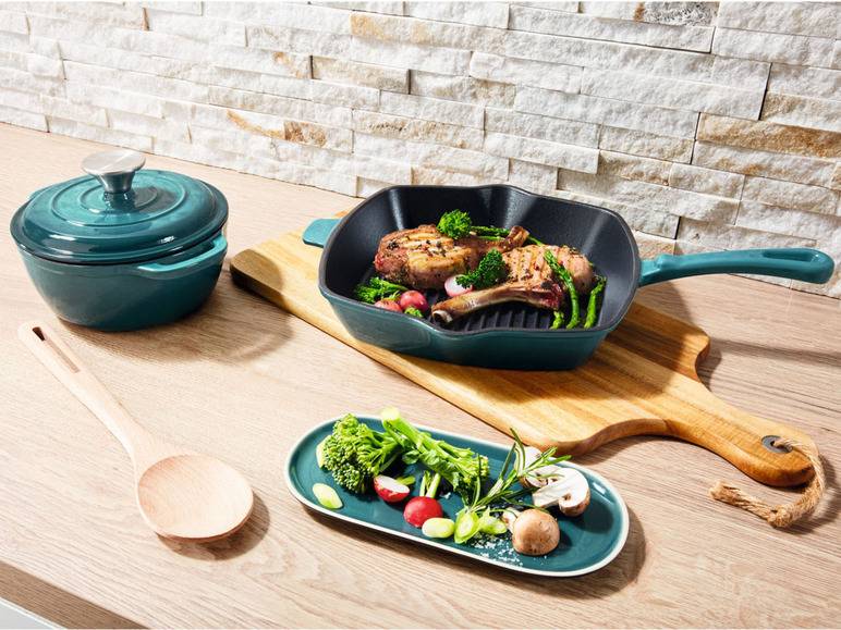 ERNESTO® Gusseisen-Grillpfanne, 24,5 x 24,5 cm, gerillt Angebote