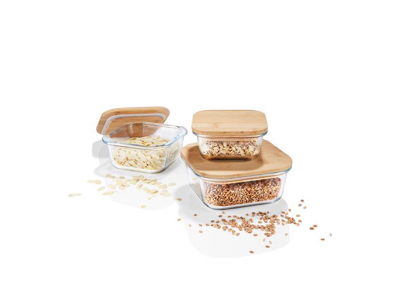 ERNESTO® Glas-Aufbewahrungsdosen-Set, mit Bambusdeckel Fabrik Onlineshop