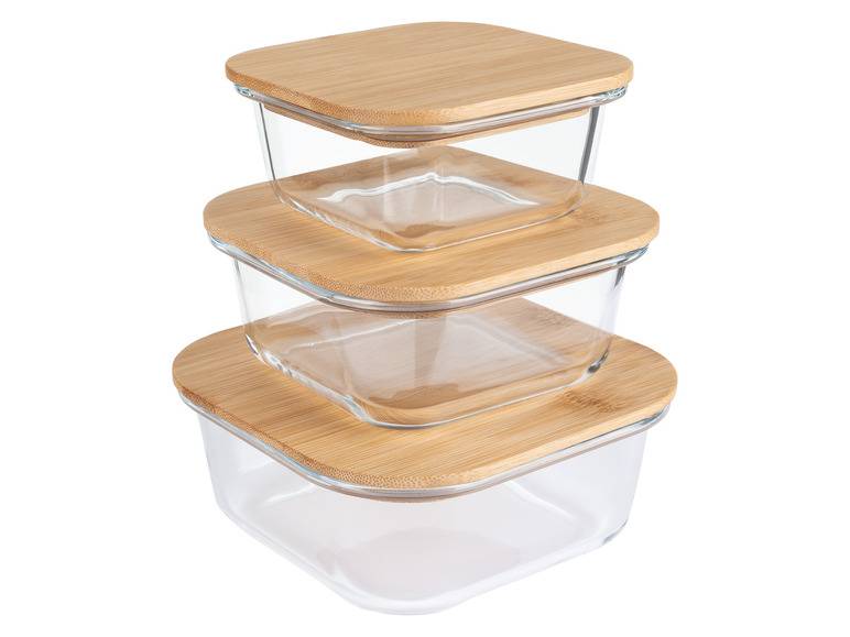 ERNESTO® Glas-Aufbewahrungsdosen-Set, mit Bambusdeckel Fabrik Onlineshop