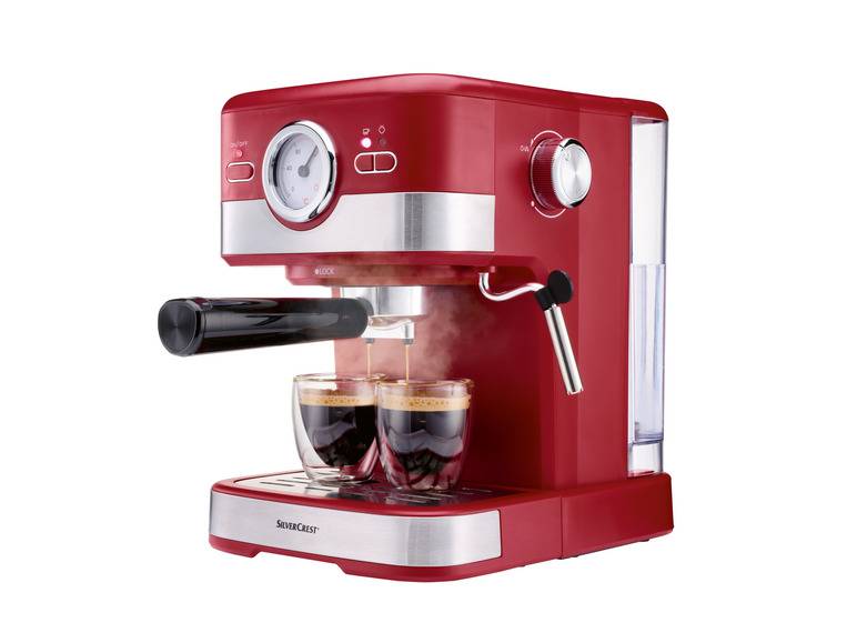 SILVERCREST® Espressomaschine Siebträger »SEM 1100 C5«, 1100 W, rot Top Angebot