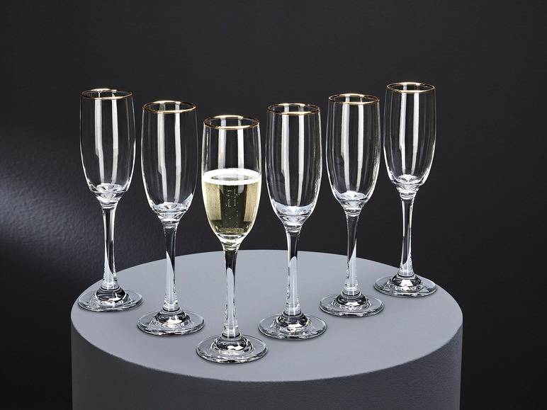 ERNESTO® Glas Set, 6-teilig, mit Goldrand Sonderangebote