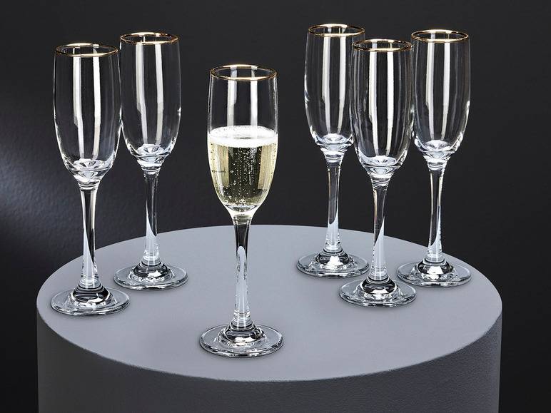 ERNESTO® Glas Set, 6-teilig, mit Goldrand Sonderangebote