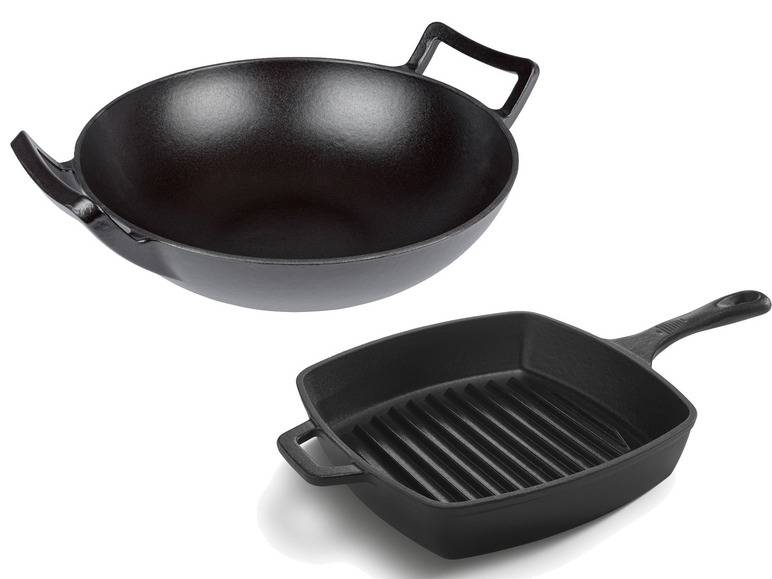 GRILLMEISTER Gusseisen mit Wok und Bratpfanne Günstig kaufen