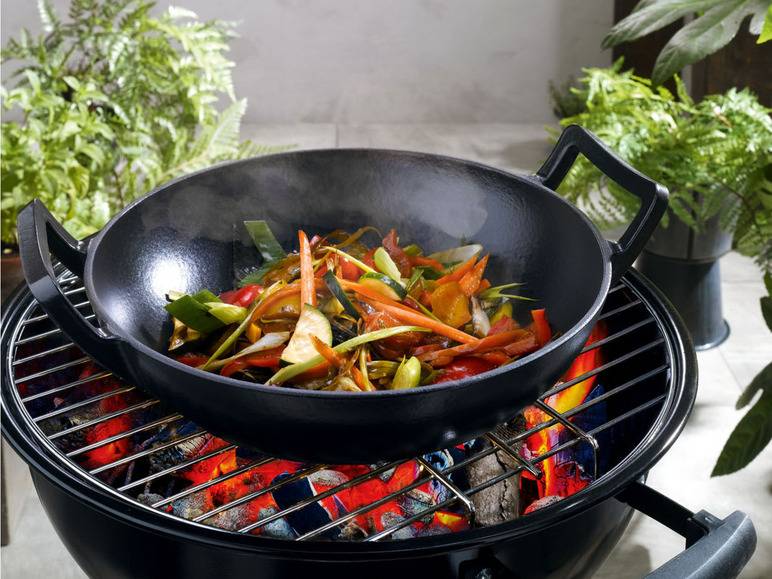 GRILLMEISTER Gusseisen mit Wok und Bratpfanne Günstig kaufen