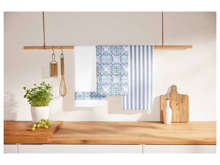 LIVARNO home Geschirrtücher, 3 Stück, 50 x 70 cm Saisonschlussverkauf