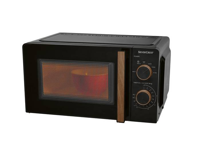 SILVERCREST® KITCHEN TOOLS Mikrowelle SMWH 700 B2, schwarz, Holzdesign Exklusive Angebote