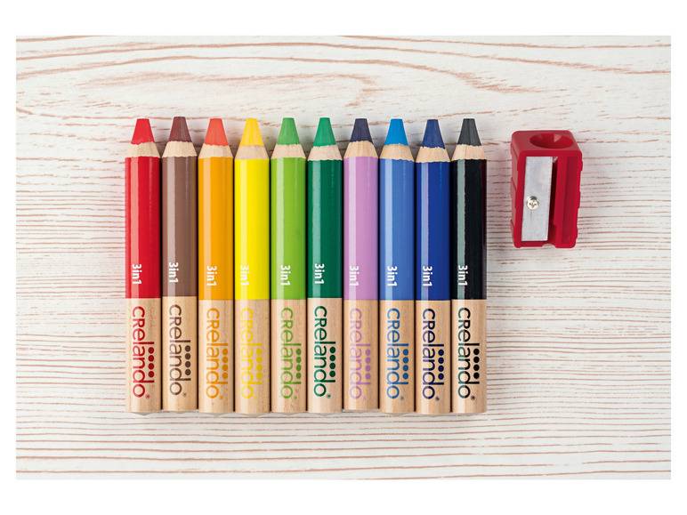 crelando® 3-in-1-Buntstifte, 10 Stück, mit Anspitzer Black Friday Preise