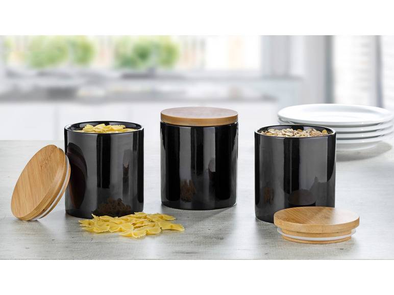 Esmeyer Porzellandosen mit Bambusdeckel 3er Set Zeitlich begrenztes Angebot