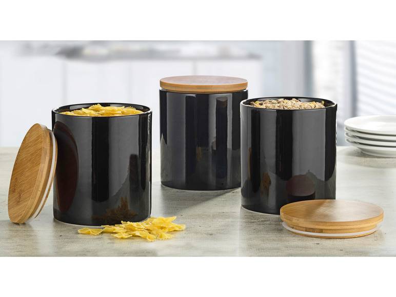 Esmeyer Porzellandosen mit Bambusdeckel 3er Set Zeitlich begrenztes Angebot