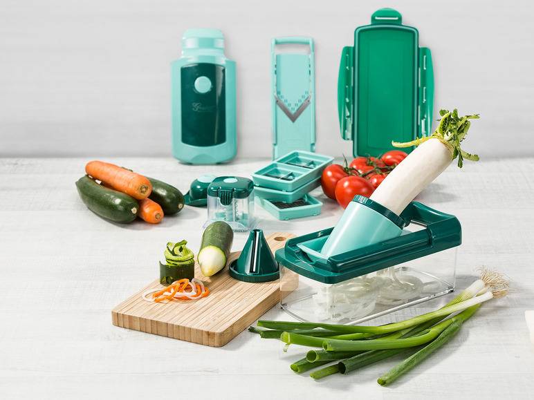 Genius Nicer Dicer »Fusion Smart«, 16-teilig, 1,25 l Auffangbehälter, Klingen aus Edelstahl Neuheiten