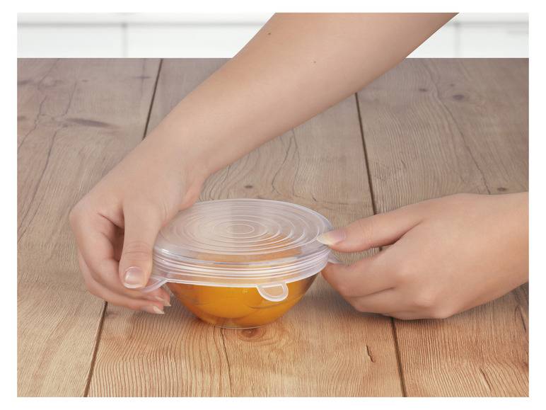 GOURMETmaxx Flexible Silikondeckel, 12 Stück , transparent Blitzverkäufe
