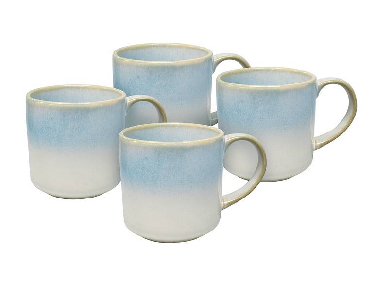 vanWell Kaffeebecher 4erSet 38cl mit Farbglasur Steingut Räumungsverkauf