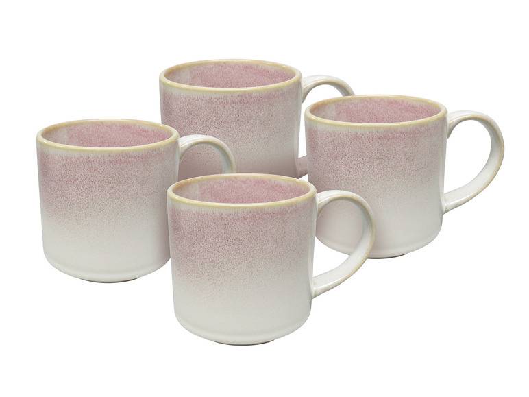 vanWell Kaffeebecher 4erSet 38cl mit Farbglasur Steingut Räumungsverkauf