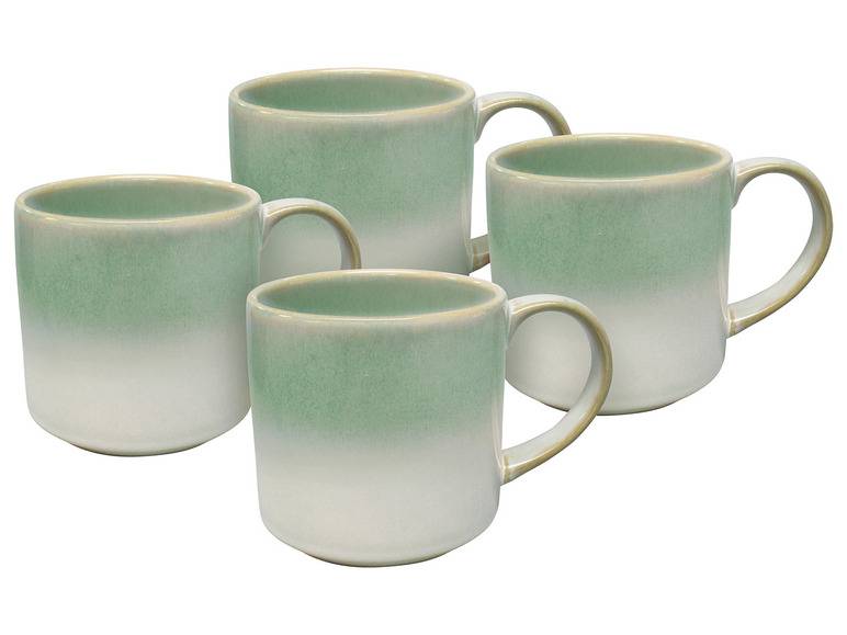 vanWell Kaffeebecher 4erSet 38cl mit Farbglasur Steingut Räumungsverkauf