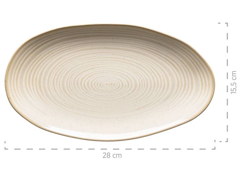 MÄSER Serie Nottingham, Set aus 3 Servierplatten, Servierteller in 3 Größen im Vintage-Look, Beige, Steinzeug Cyber Monday