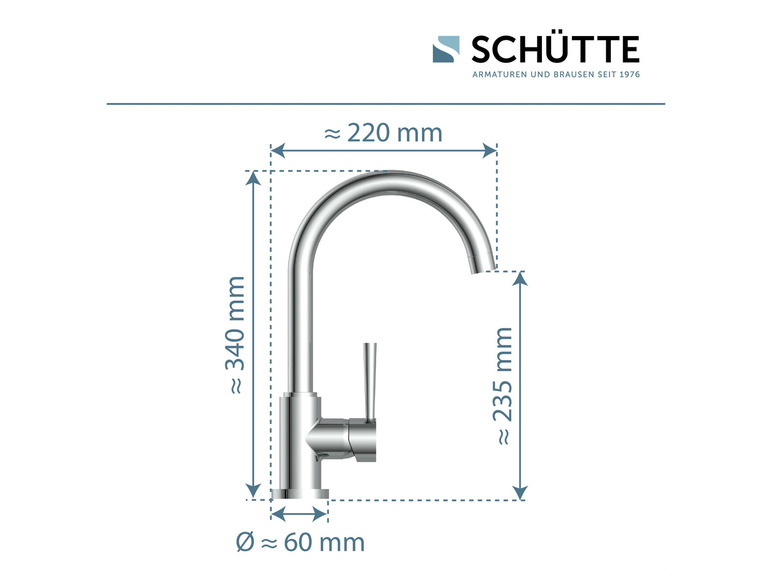 Schütte Küchenarmatur »CORNWALL«, Niederdruck Armatur Küche, 360° Wasserhahn Küche Große Rabatte